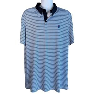 Extracurricular Mens Performance Golf Manny Polo Blue Stripe Combo Size XXL